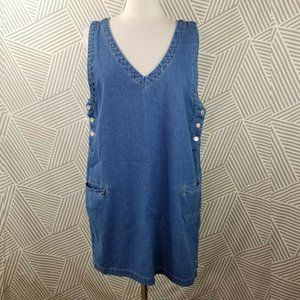 Cherokee Dresses - Vintage size XL Overall Dress Jean Denim Jumper Cherokee Dresses - Vintage size XL Overall Dress Jean Denim Jumper
